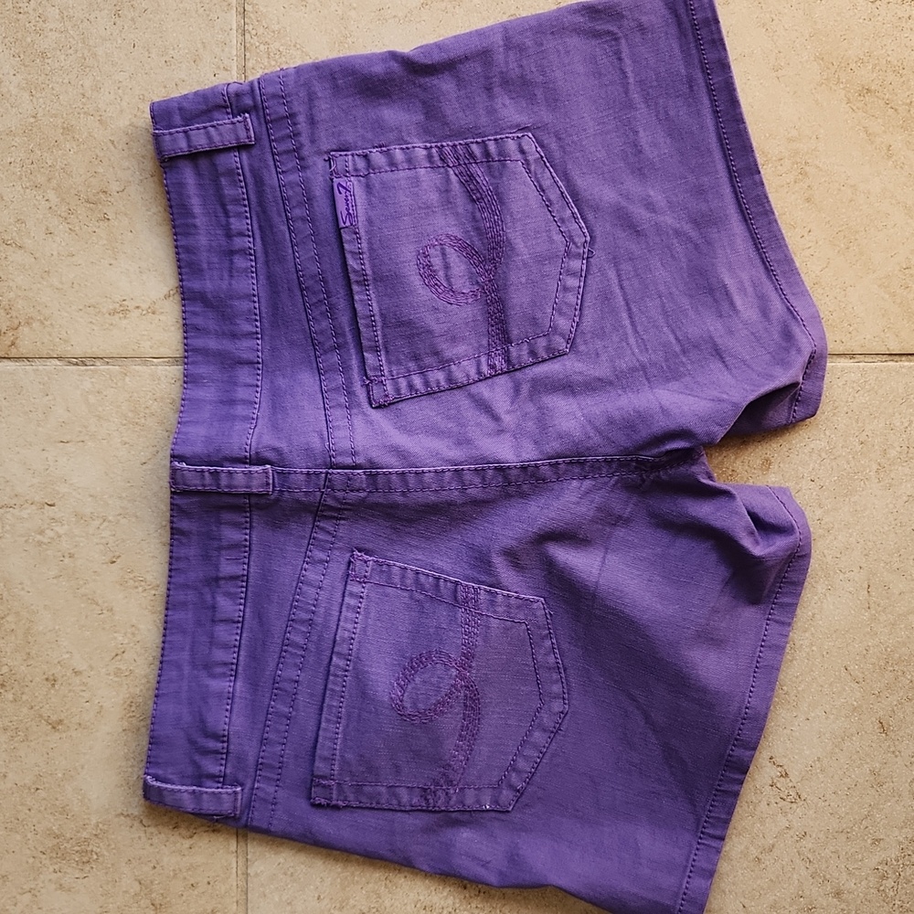 Purple Denim Shorts - Picture 2 of 8